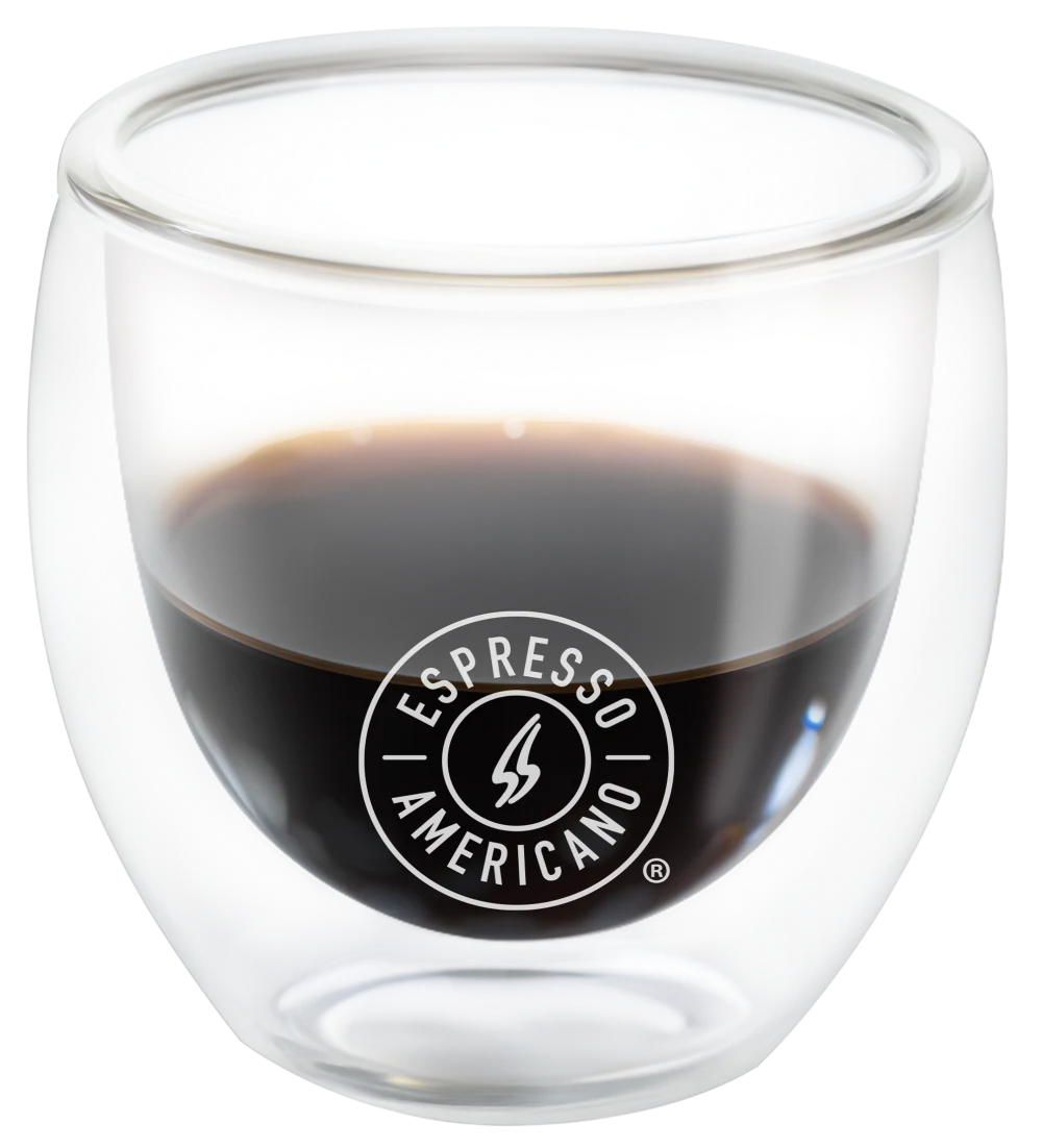 Vaso de vidrio Espresso Americano doble pared