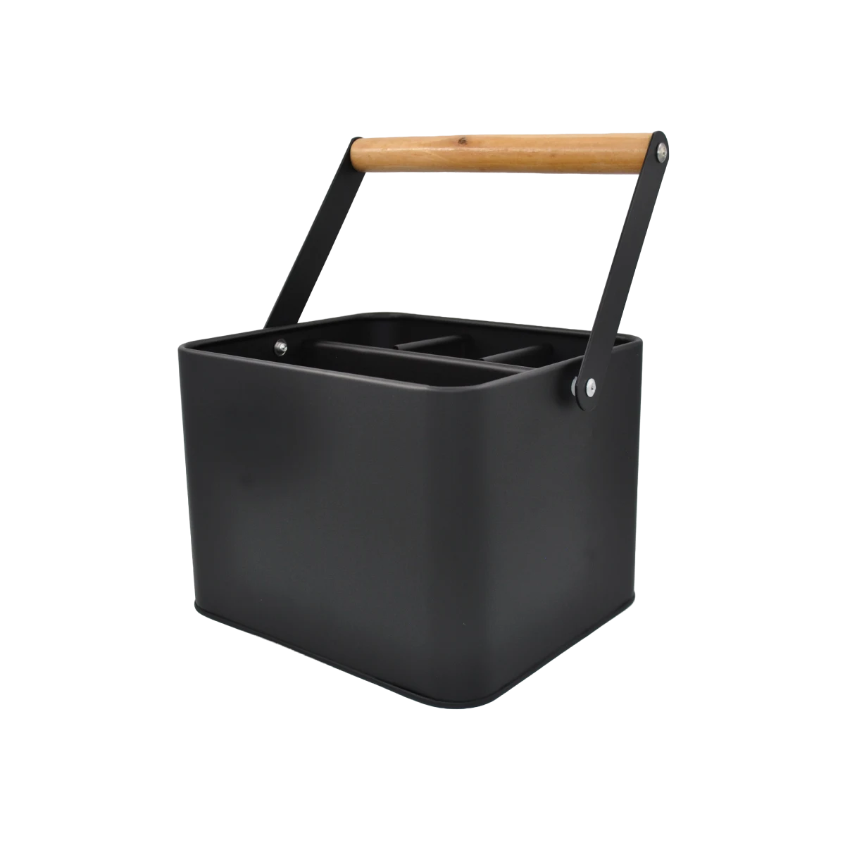 Organizador de Metal y Bambú para Cubertería